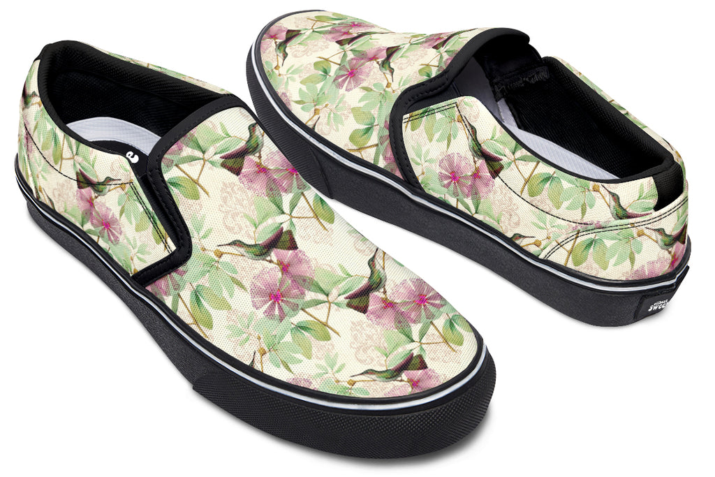 Hummingbirds Slip Ons - Offbeat Sweetie