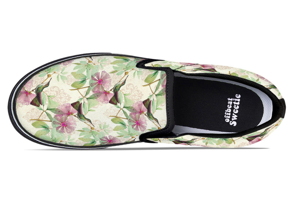 Hummingbirds Slip Ons - Offbeat Sweetie