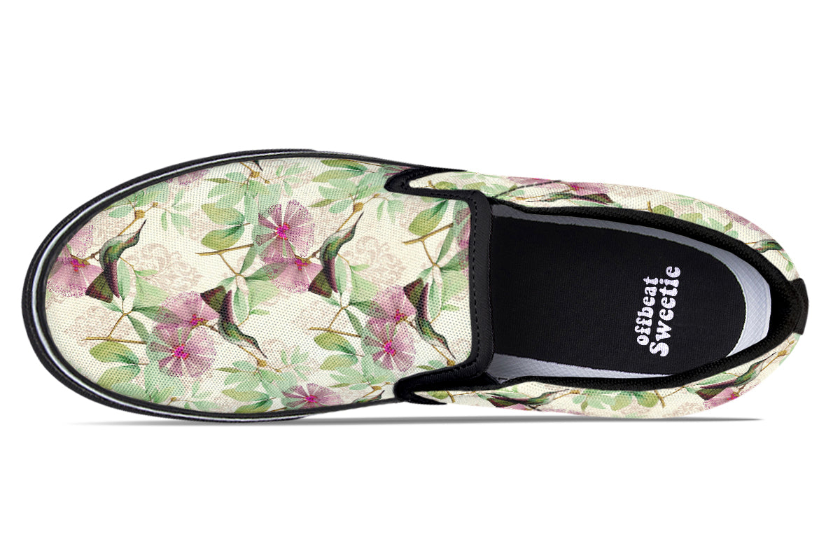 Hummingbirds Slip Ons - Offbeat Sweetie