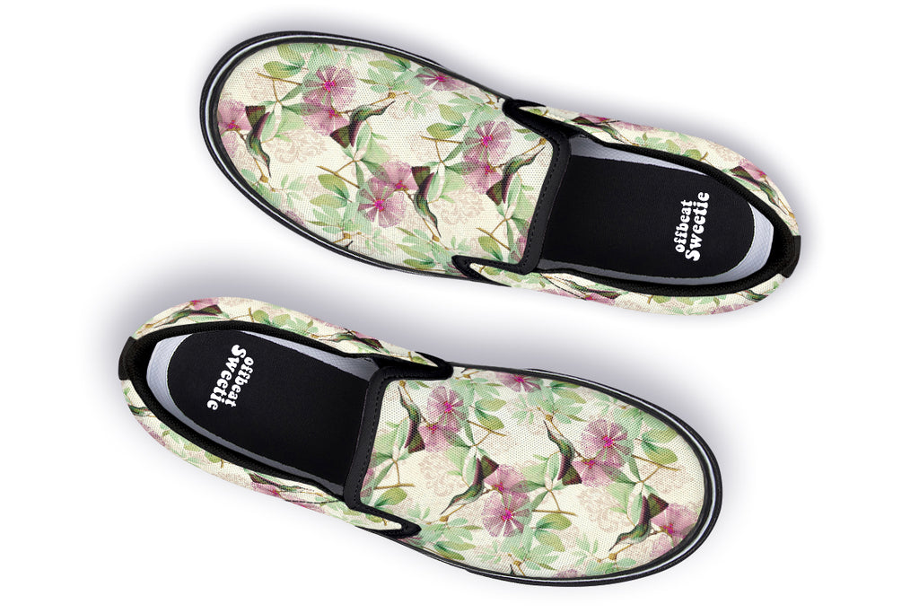 Hummingbirds Slip Ons - Offbeat Sweetie