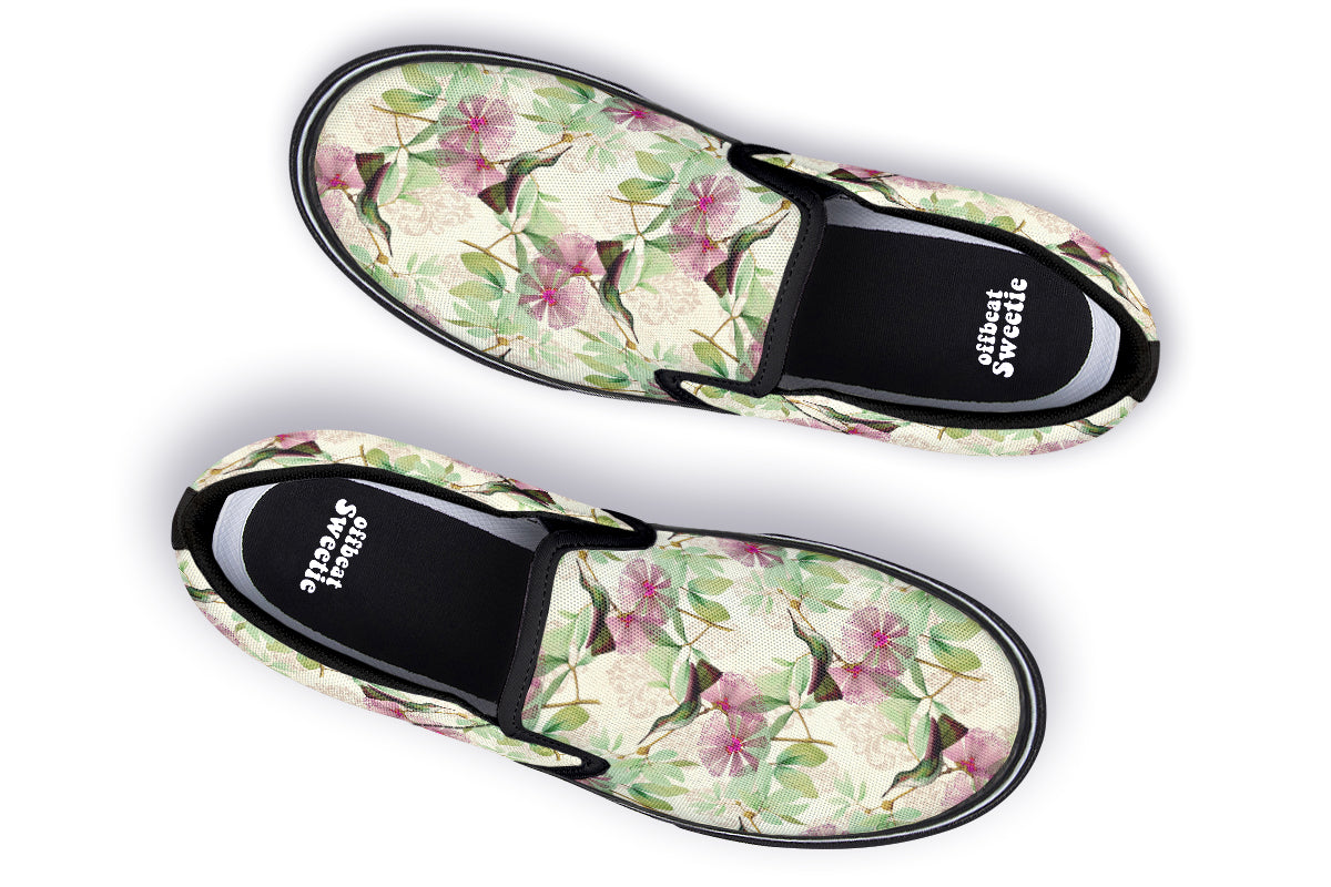 Hummingbirds Slip Ons - Offbeat Sweetie