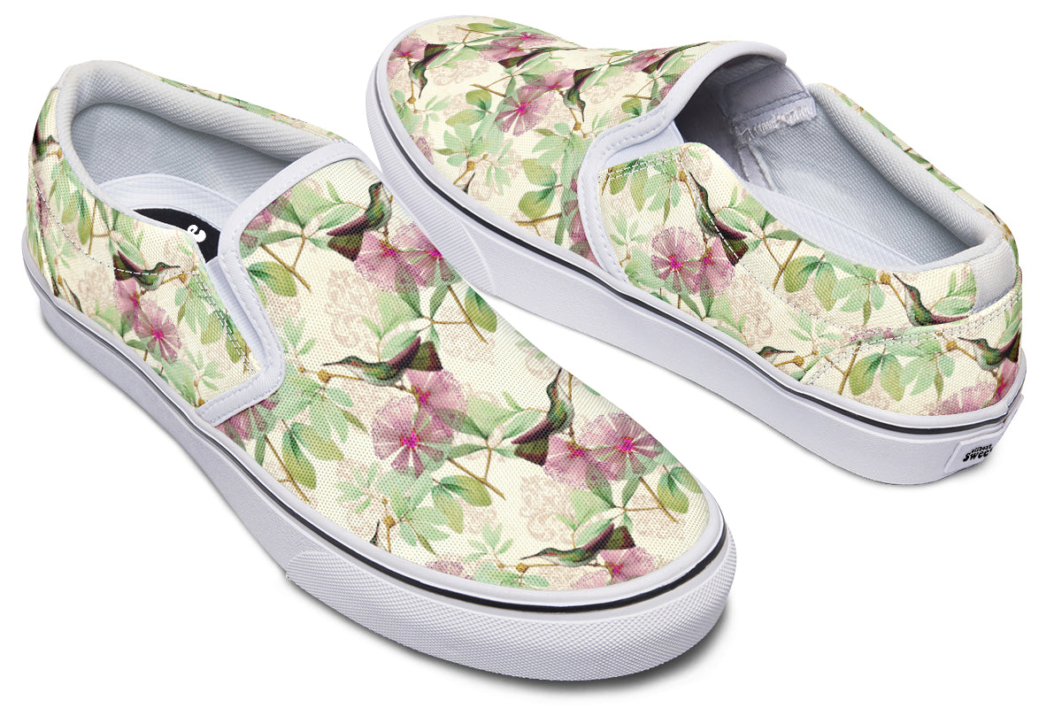 Hummingbirds Slip Ons - Offbeat Sweetie
