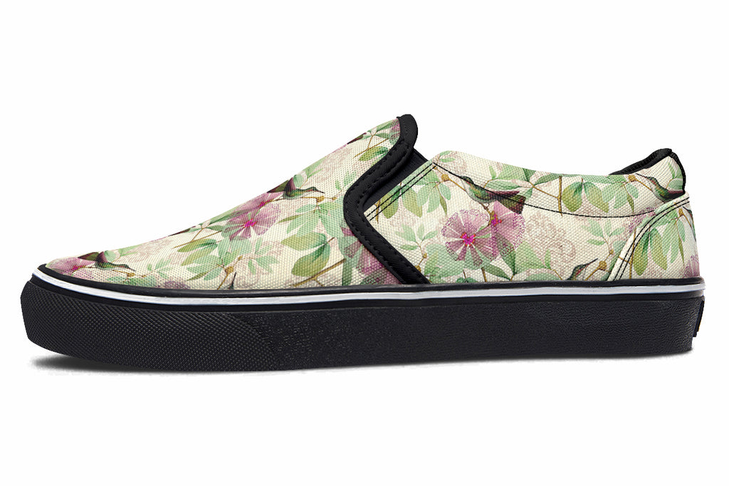 Hummingbirds Slip Ons - Offbeat Sweetie