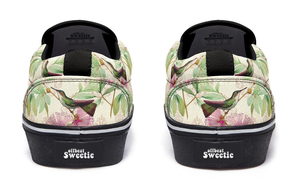 Hummingbirds Slip Ons - Offbeat Sweetie