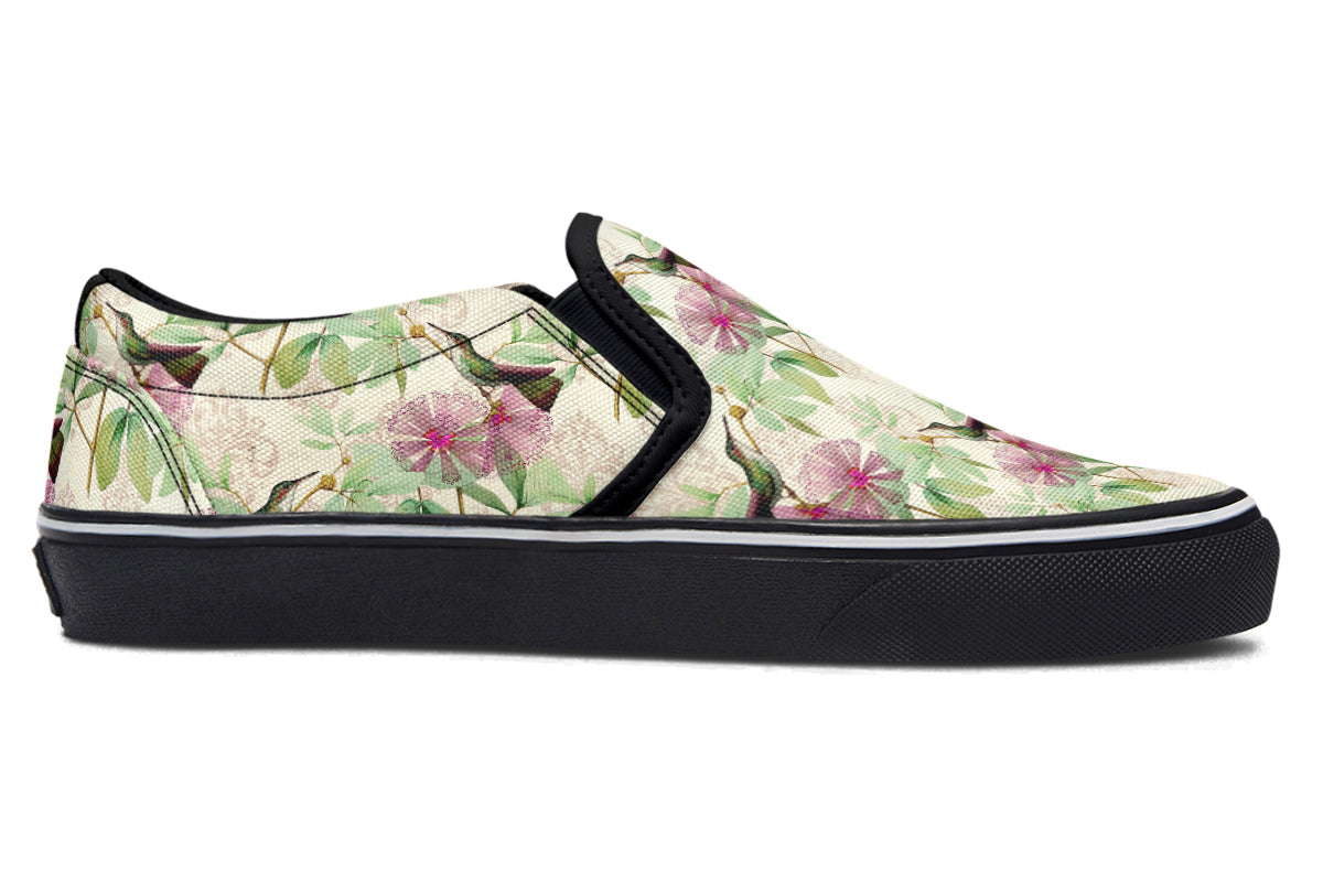 Hummingbirds Slip Ons - Offbeat Sweetie