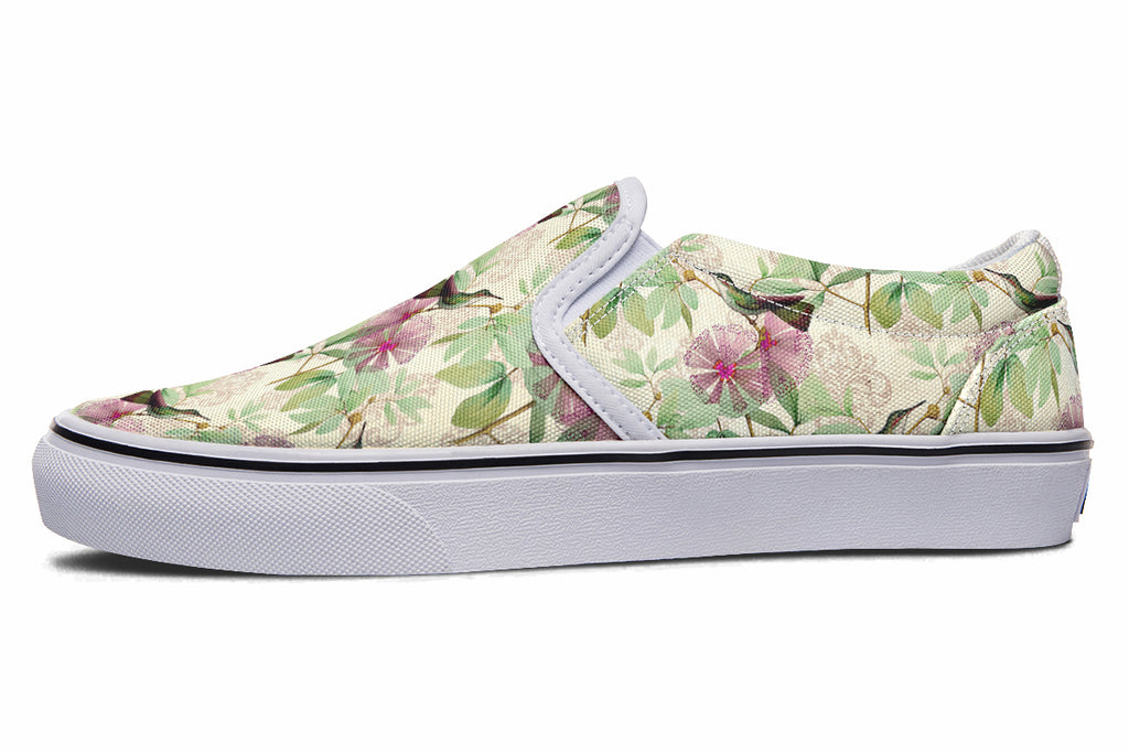 Hummingbirds Slip Ons - Offbeat Sweetie