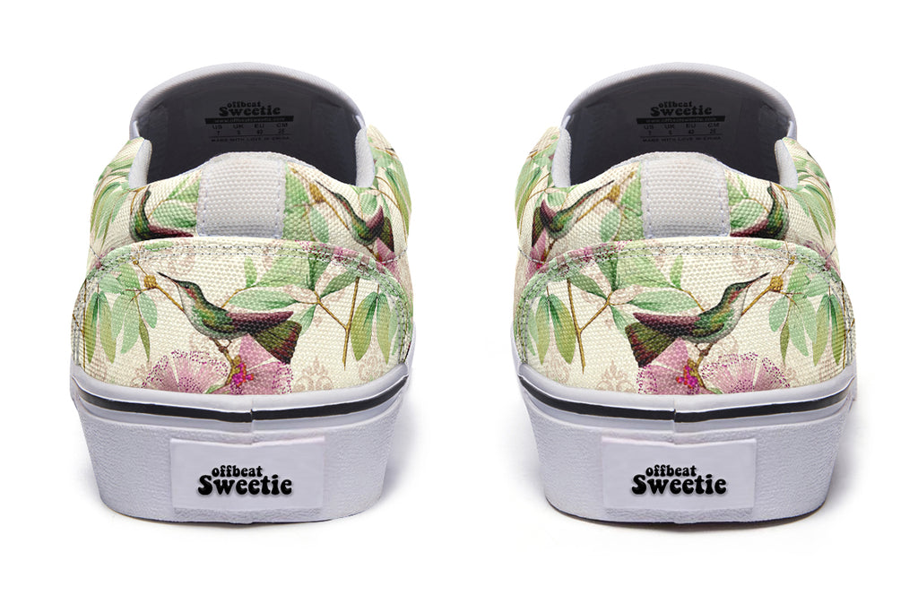 Hummingbirds Slip Ons - Offbeat Sweetie
