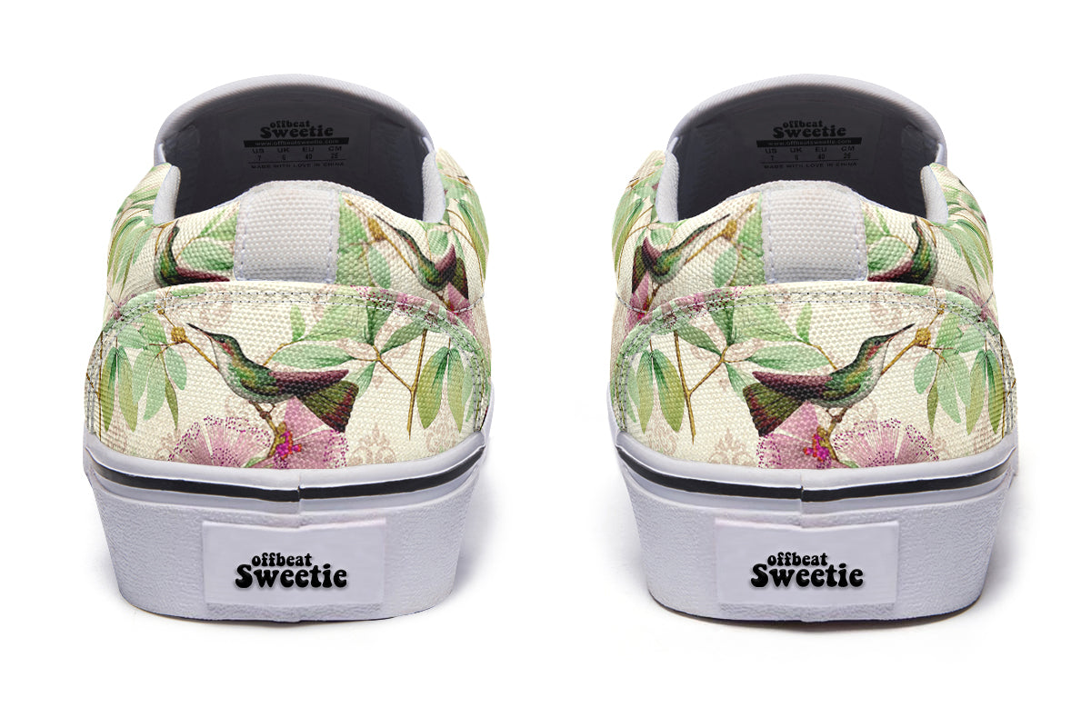 Hummingbirds Slip Ons - Offbeat Sweetie