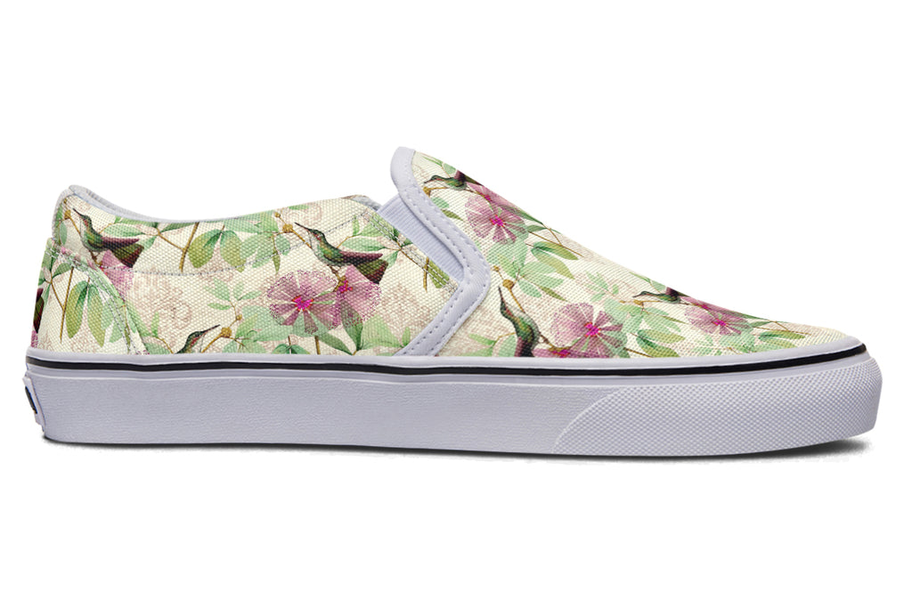 Hummingbirds Slip Ons - Offbeat Sweetie