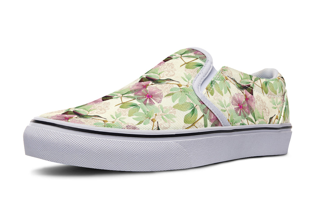 Hummingbirds Slip Ons - Offbeat Sweetie