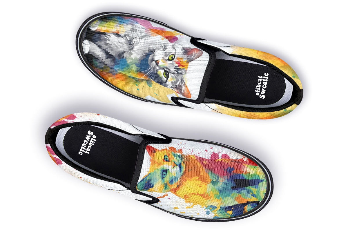 Kitty On My Foot Slip Ons - Offbeat Sweetie