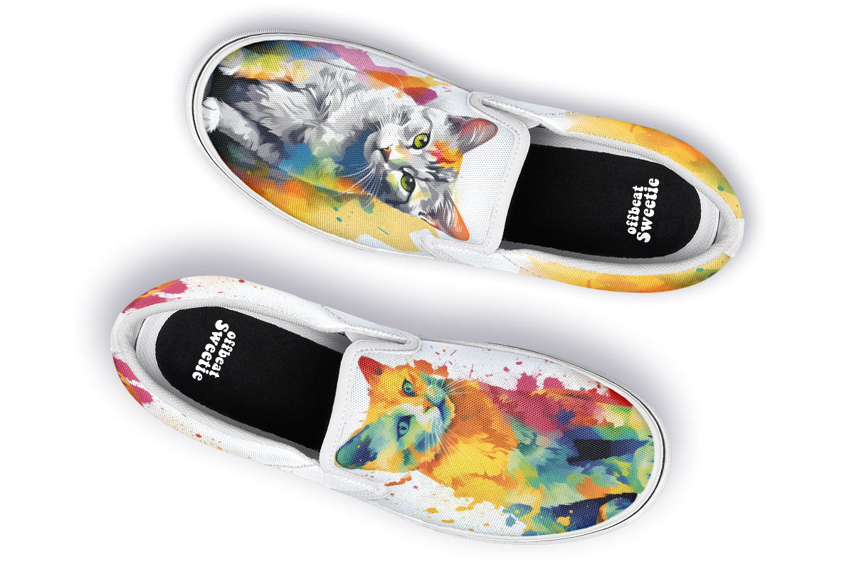 Kitty On My Foot Slip Ons - Offbeat Sweetie