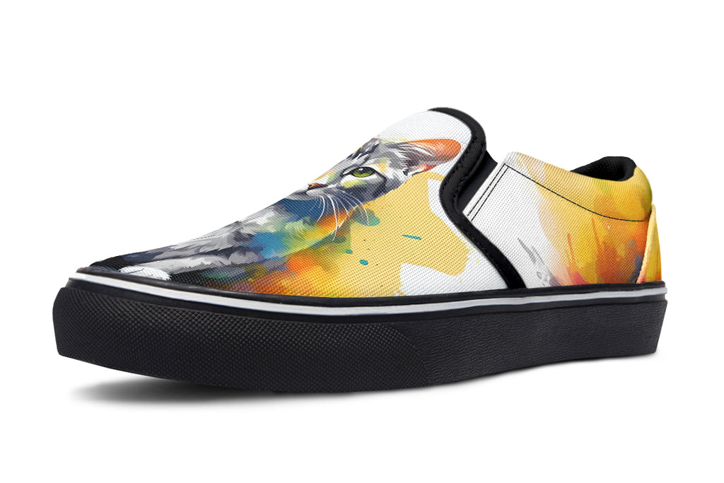 Kitty On My Foot Slip Ons - Offbeat Sweetie