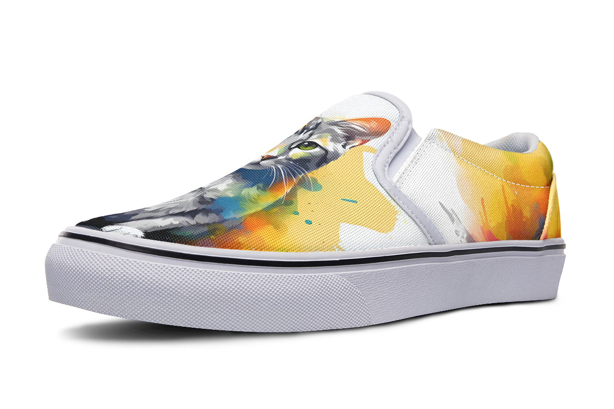 Kitty On My Foot Slip Ons - Offbeat Sweetie