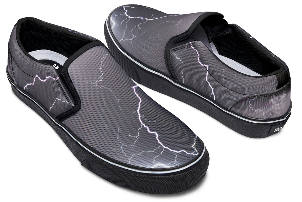 Lightning Crashes Slip Ons - Offbeat Sweetie