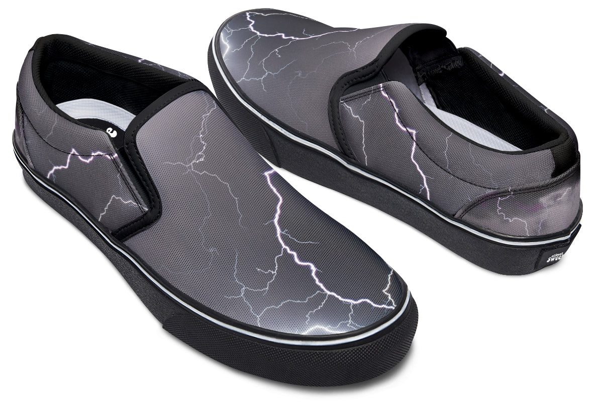 Lightning Crashes Slip Ons - Offbeat Sweetie