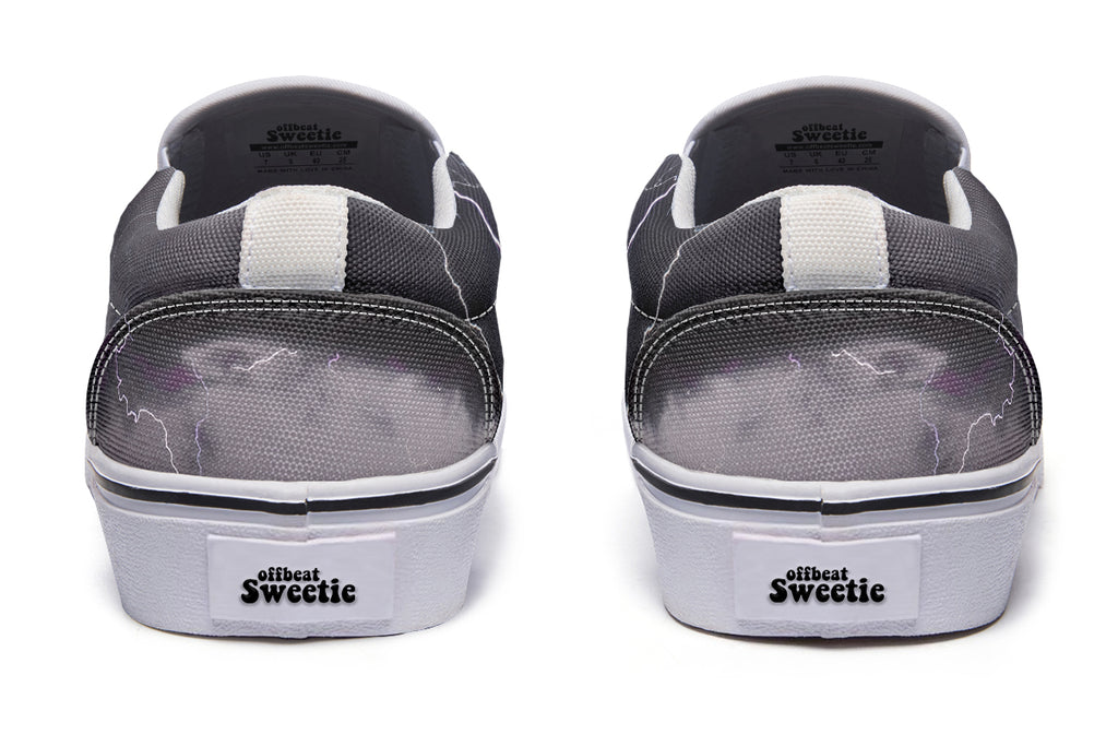 Lightning Crashes Slip Ons - Offbeat Sweetie
