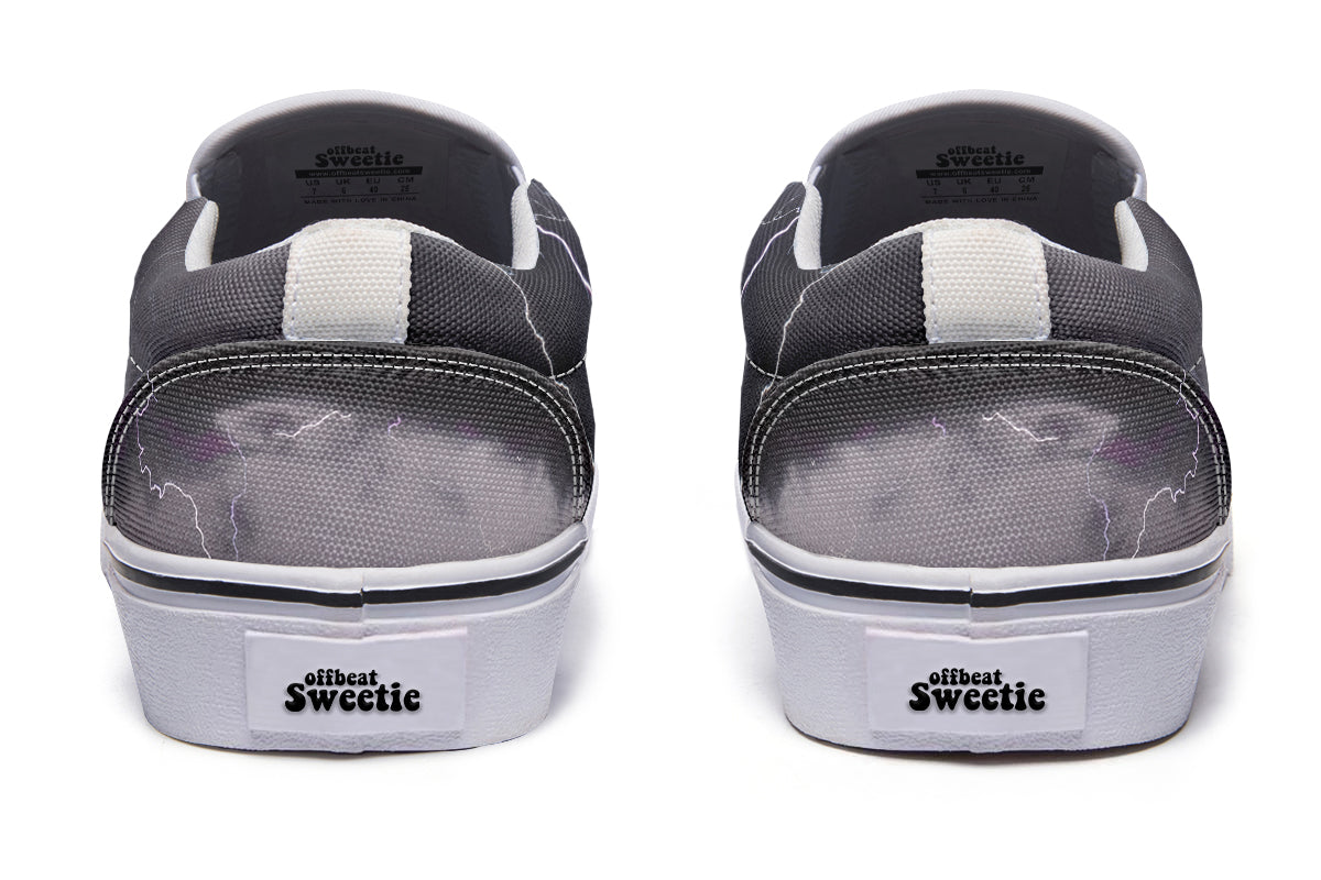 Lightning Crashes Slip Ons - Offbeat Sweetie