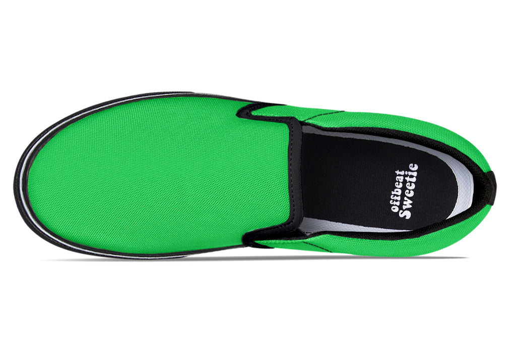 Lucky Green Slip Ons - Offbeat Sweetie