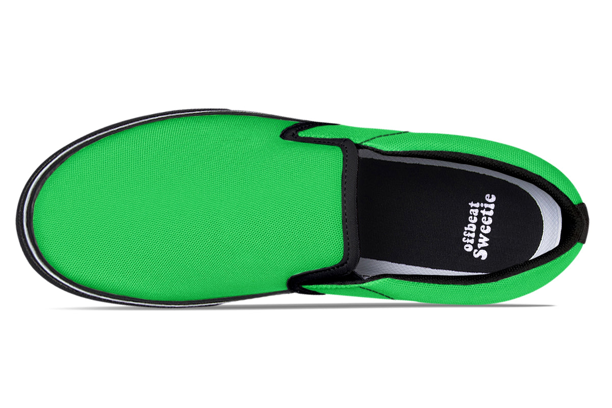 Lucky Green Slip Ons - Offbeat Sweetie