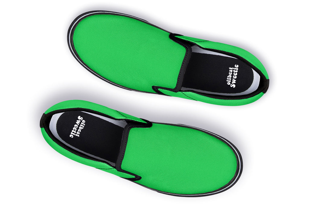 Lucky Green Slip Ons - Offbeat Sweetie