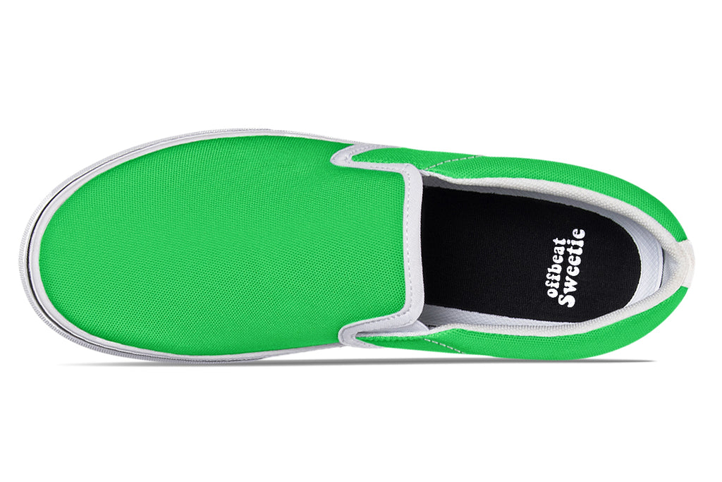 Lucky Green Slip Ons - Offbeat Sweetie