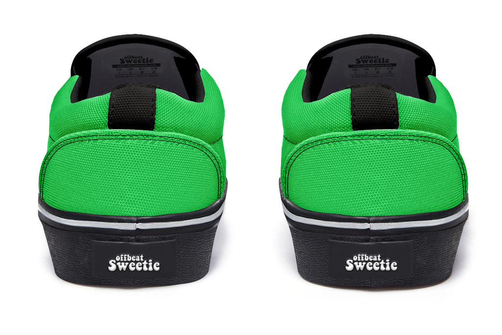 Lucky Green Slip Ons - Offbeat Sweetie