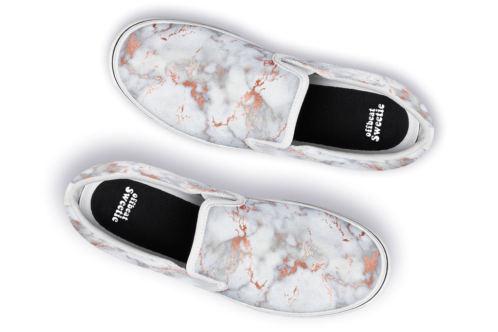 Marble Blush Slip Ons - Offbeat Sweetie