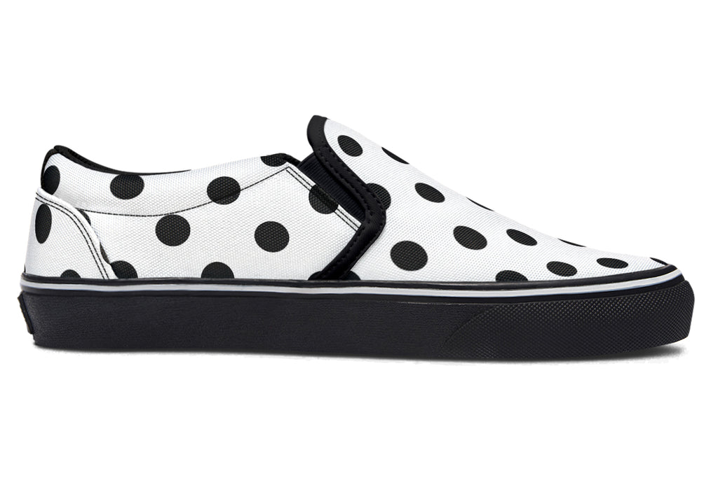 Marshmallow White Polka Dot Slip Ons