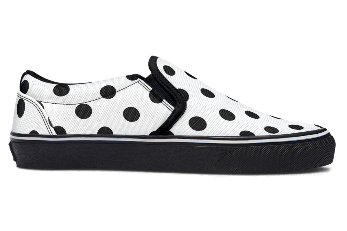 Marshmallow White Polka Dot Slip Ons