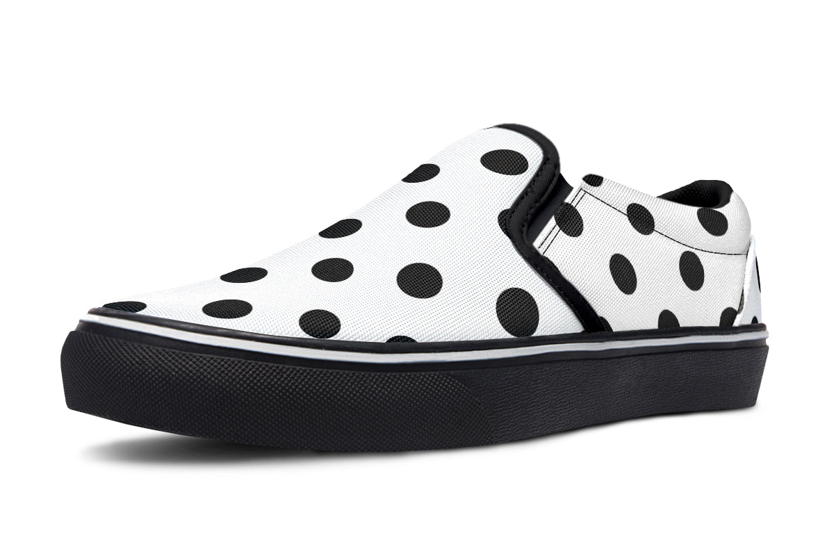 Marshmallow White Polka Dot Slip Ons