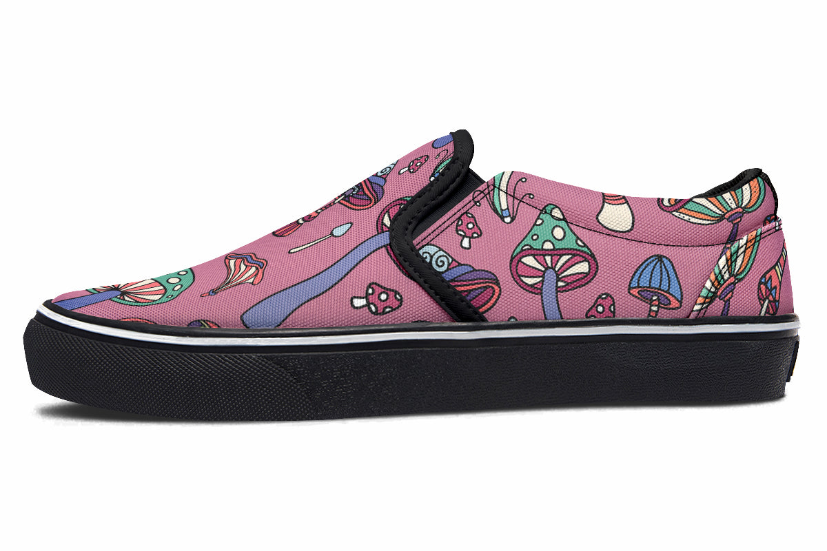 Mismatched Mushrooms Slip Ons - Offbeat Sweetie