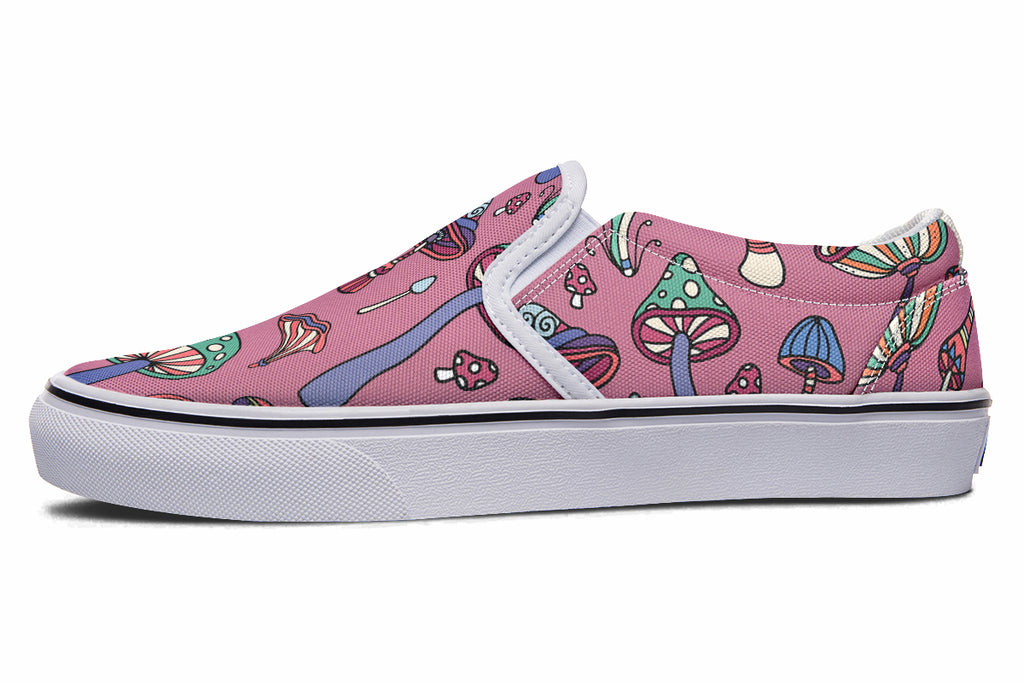 Mismatched Mushrooms Slip Ons - Offbeat Sweetie