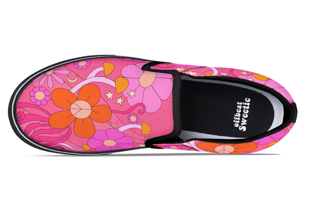 Molly's Orange Pink Daisies Slip Ons