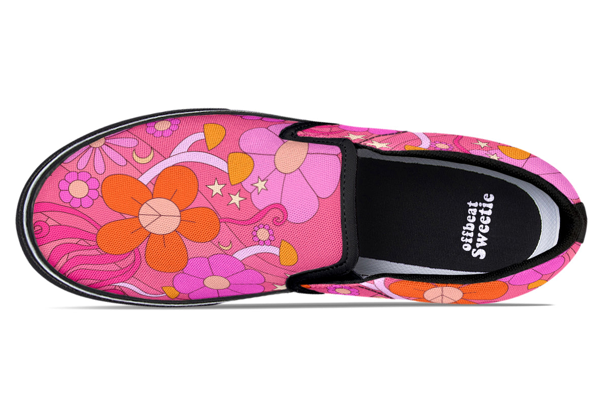 Molly's Orange Pink Daisies Slip Ons