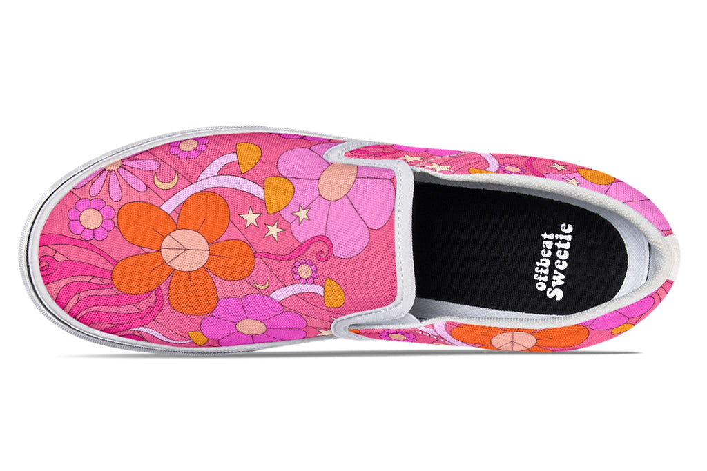 Molly's Orange Pink Daisies Slip Ons