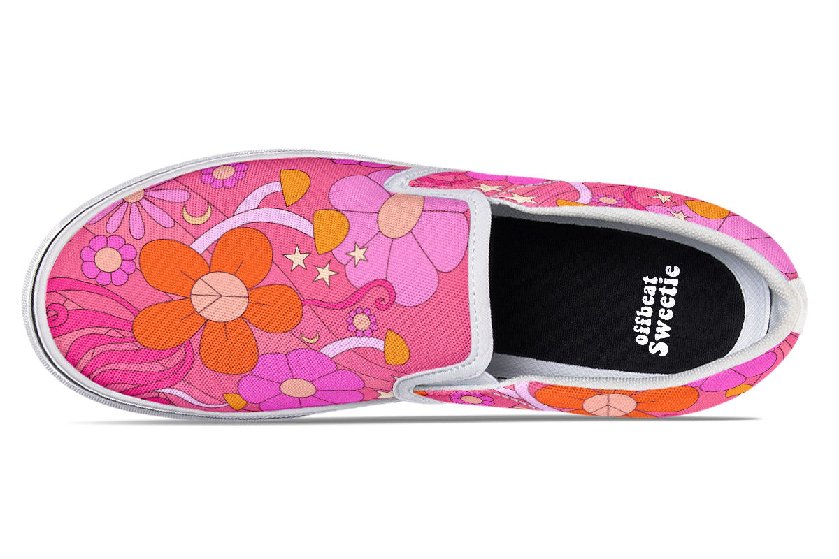 Molly's Orange Pink Daisies Slip Ons