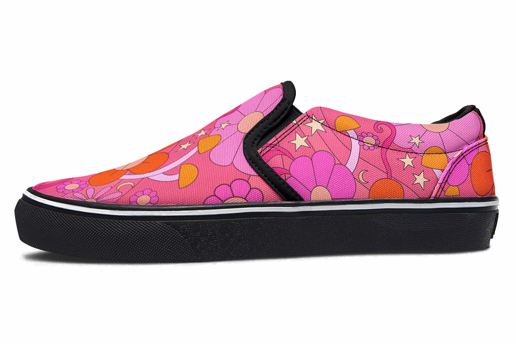 Molly's Orange Pink Daisies Slip Ons