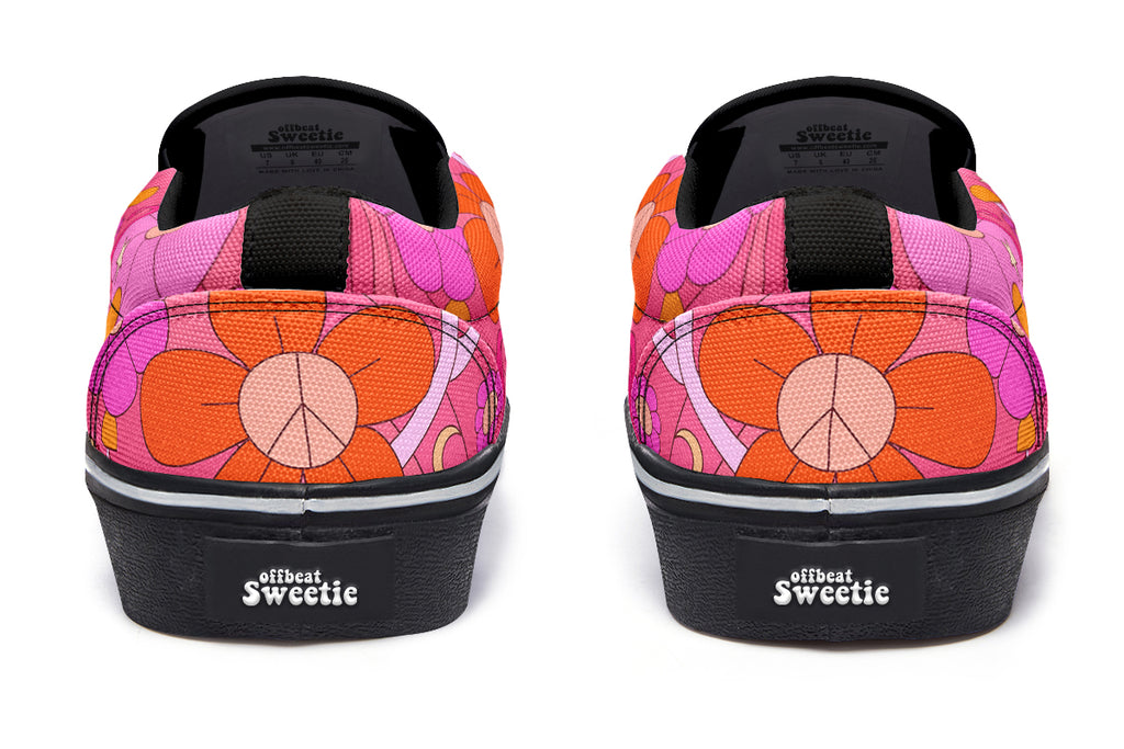 Molly's Orange Pink Daisies Slip Ons