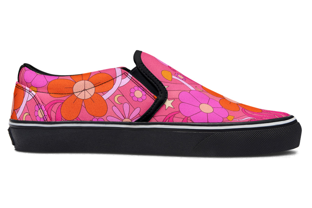 Molly's Orange Pink Daisies Slip Ons