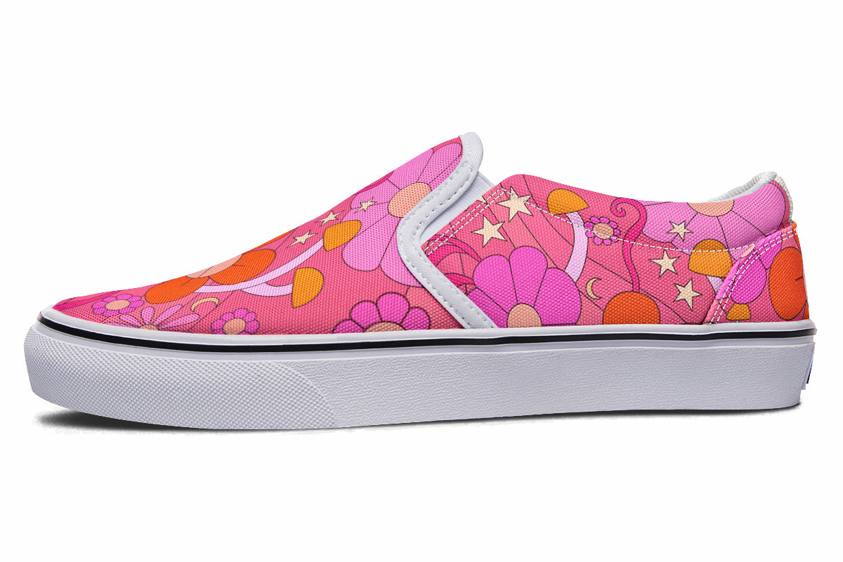 Molly's Orange Pink Daisies Slip Ons