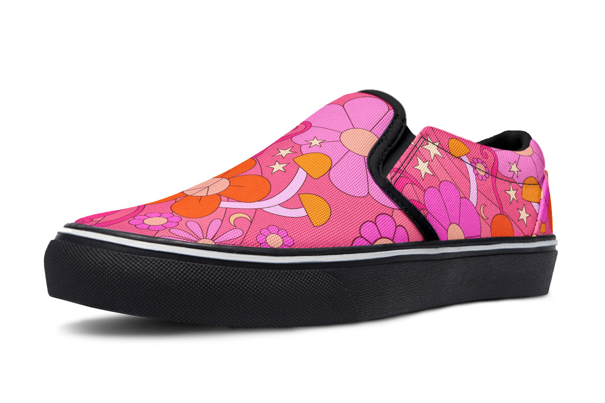 Molly's Orange Pink Daisies Slip Ons