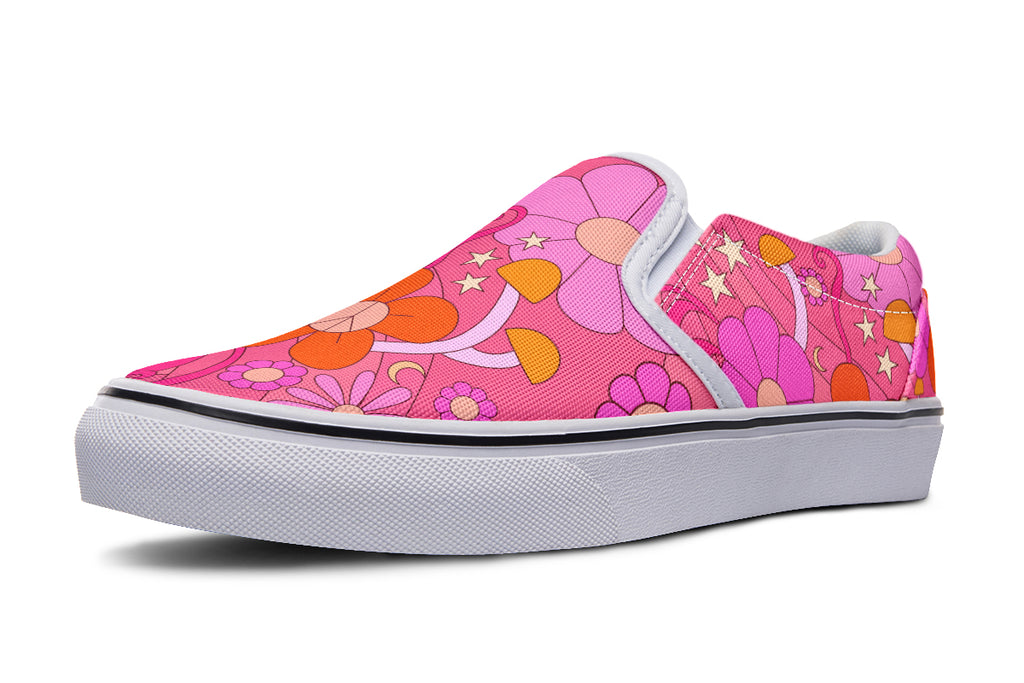 Molly's Orange Pink Daisies Slip Ons