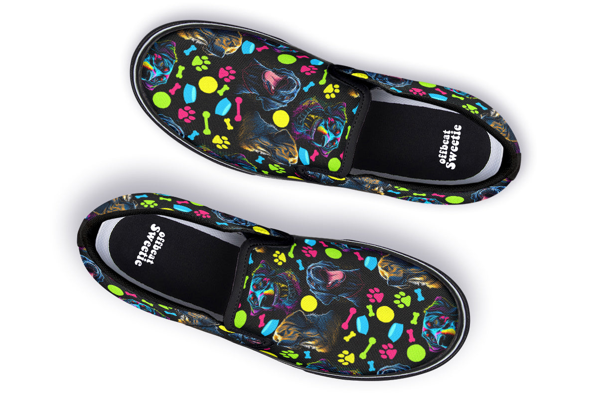 Neon Dogs Slip Ons - Offbeat Sweetie