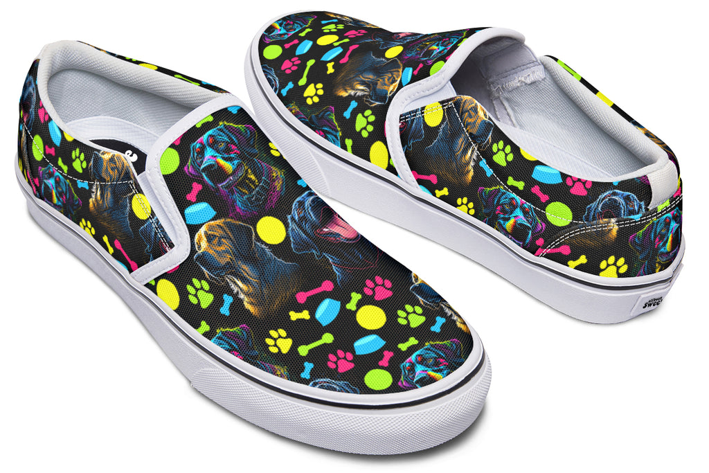 Neon Dogs Slip Ons - Offbeat Sweetie