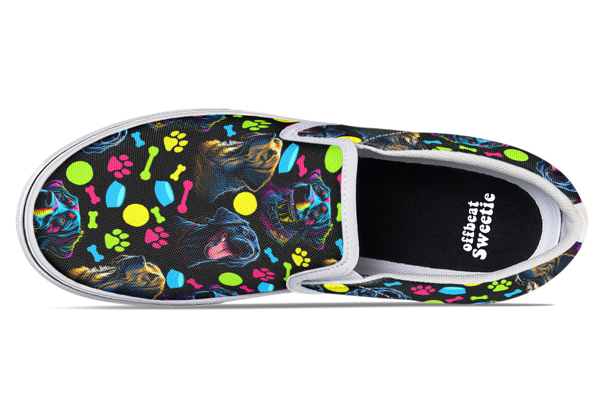 Neon Dogs Slip Ons - Offbeat Sweetie