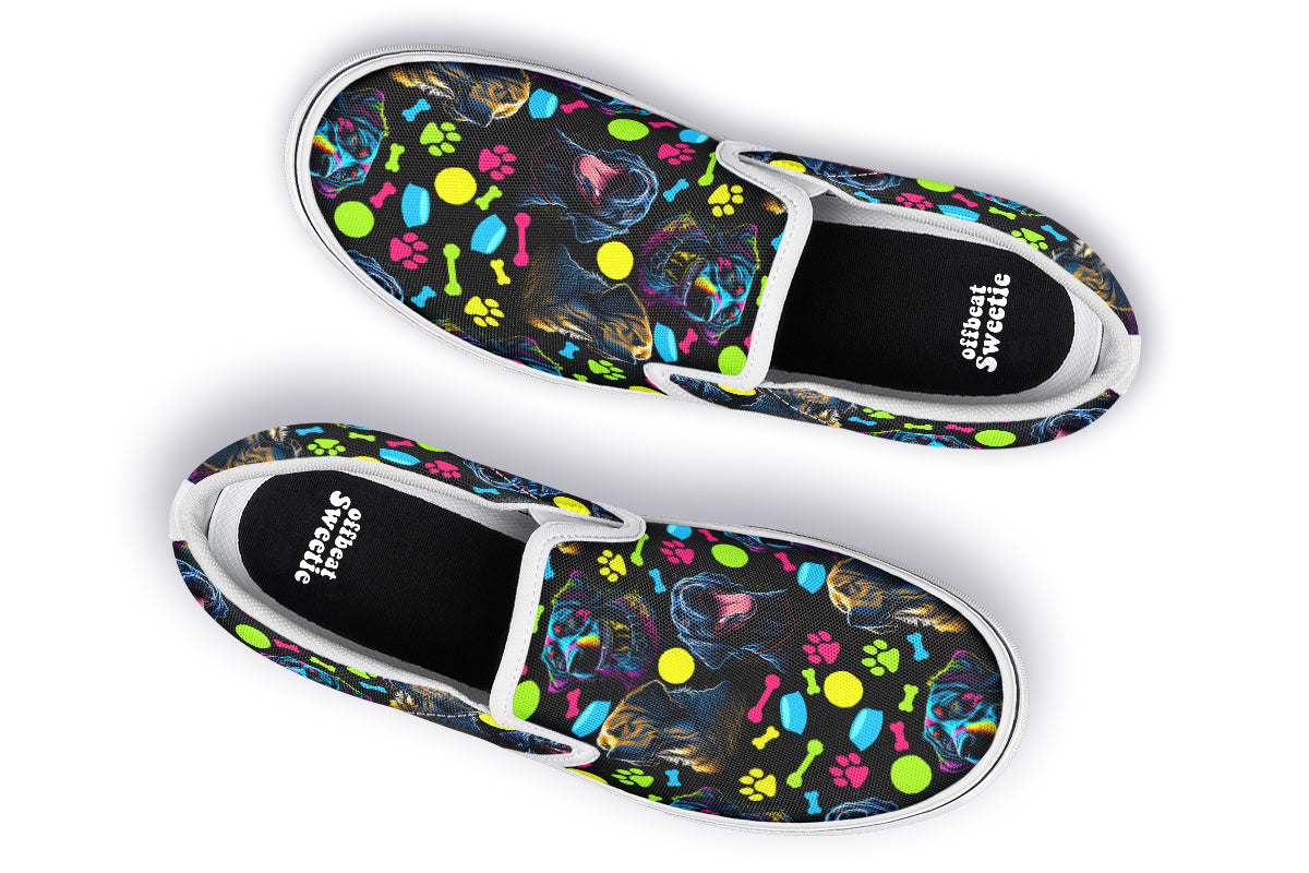 Neon Dogs Slip Ons - Offbeat Sweetie
