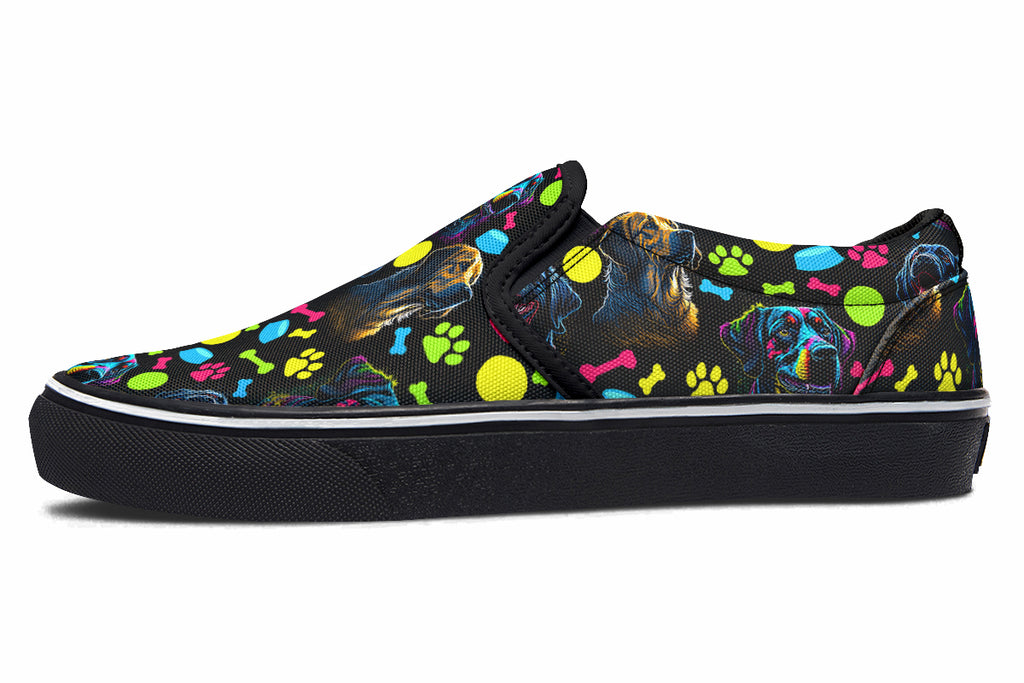 Neon Dogs Slip Ons - Offbeat Sweetie