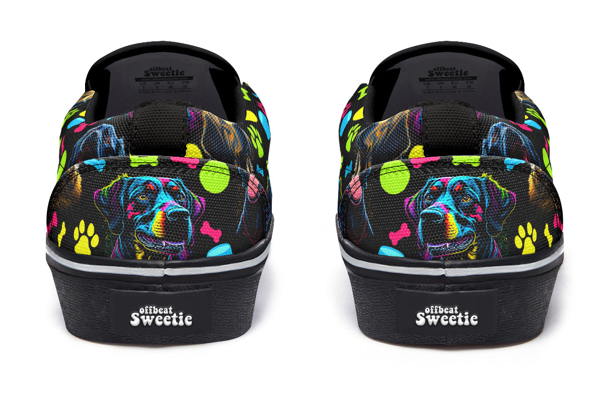 Neon Dogs Slip Ons - Offbeat Sweetie