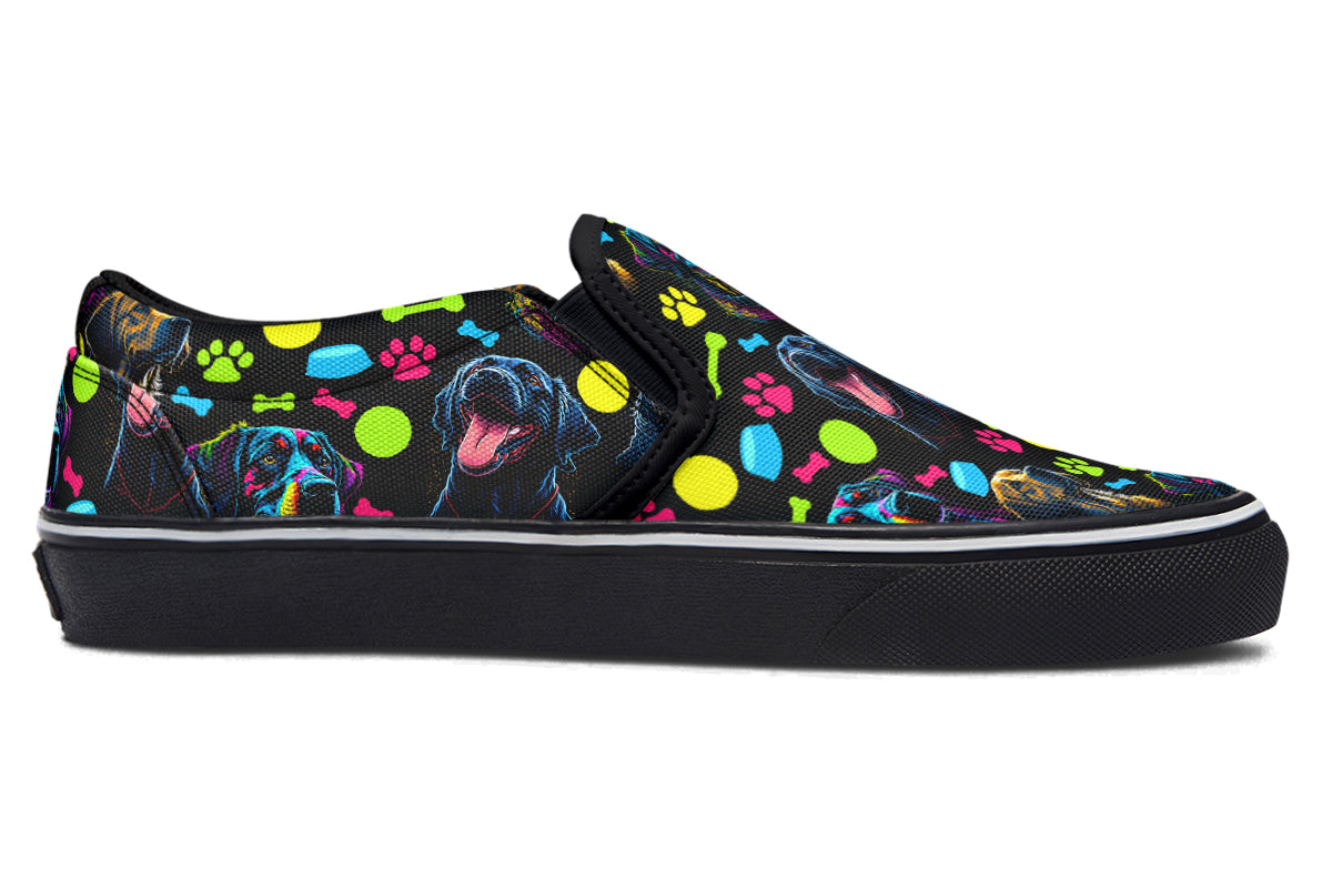 Neon Dogs Slip Ons - Offbeat Sweetie